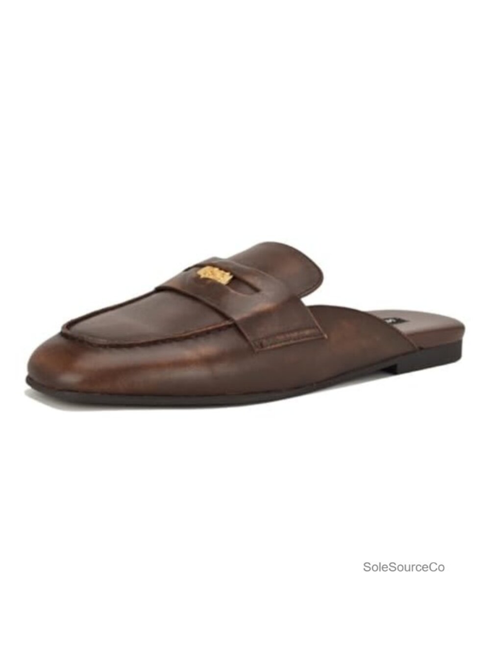 Nine West Evans Square Toe Slip-On Loafers Leather Upper